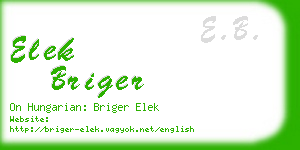 elek briger business card